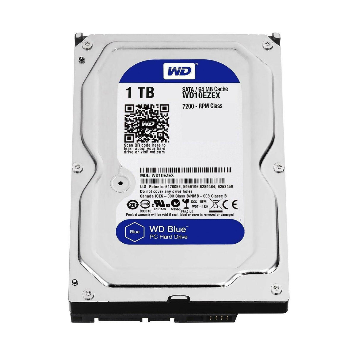 Western Digital Hard Drive WD 1TB WD Blue PC Hard Drive, HDD 7200 RPM SATA 3.5"