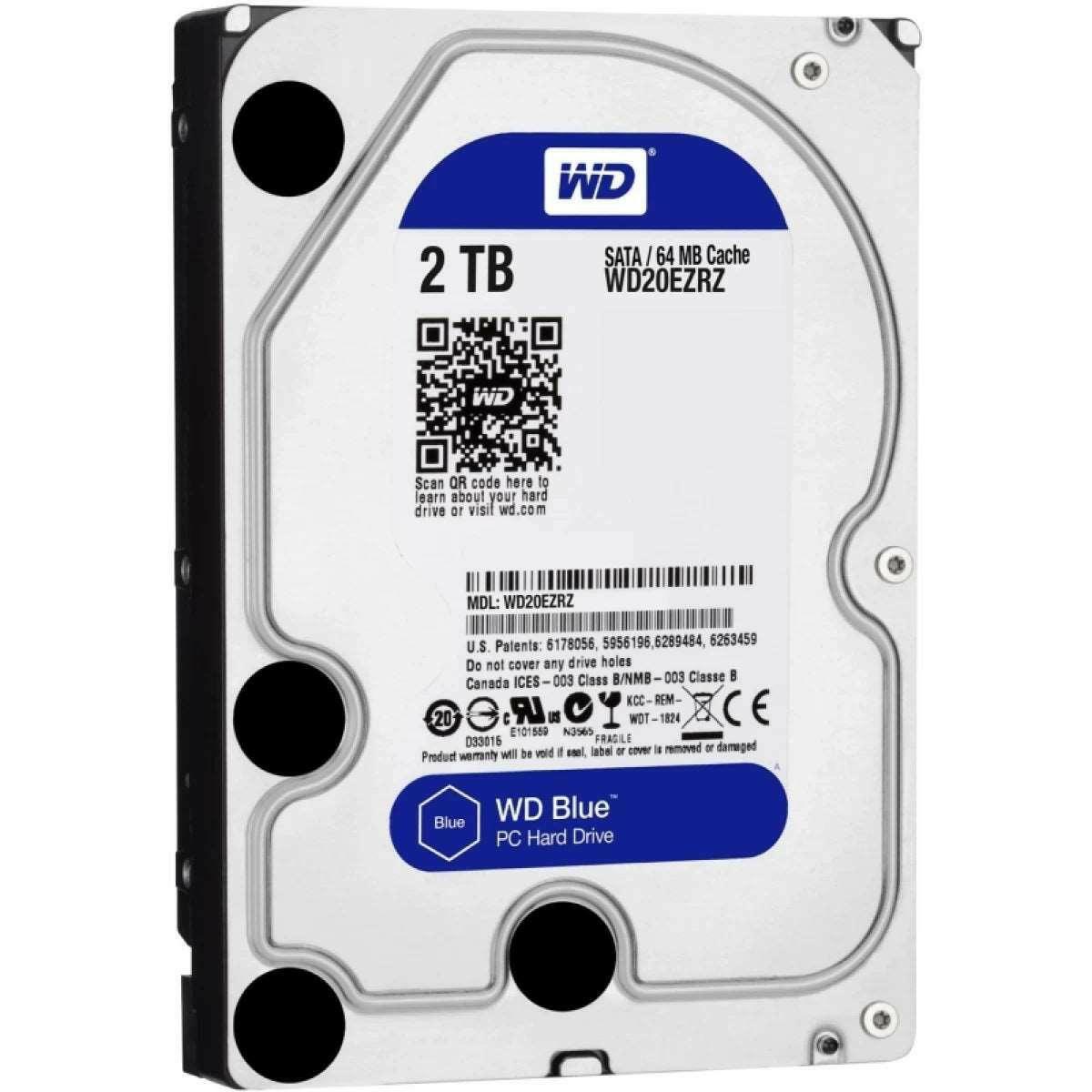 Western Digital Hard Drive WD Blue 2TB 5400RPM SATA3, 64MB HDD (3.5 inch)